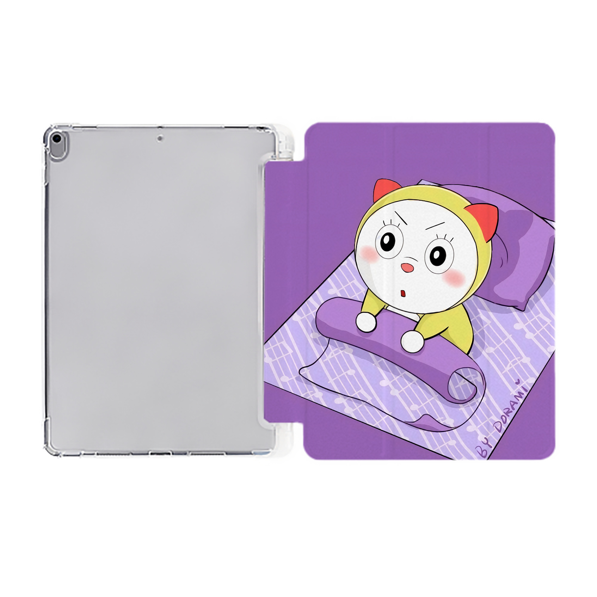 （画像用） ドラえもん Doraemon IPad ケース ペン収納付き 三つ折りスタンド PUレザー×シリコン 対応機種9.5/10.5/10.9インチ